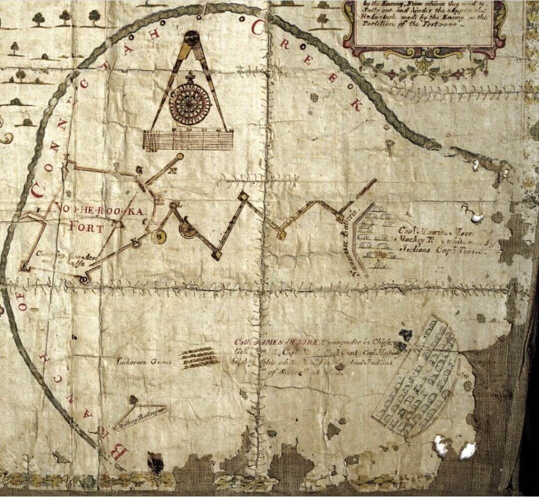 Historical map of Fort Neoheroka, courtesy of the Tuscarora Nation of North Carolina